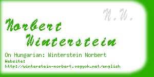 norbert winterstein business card